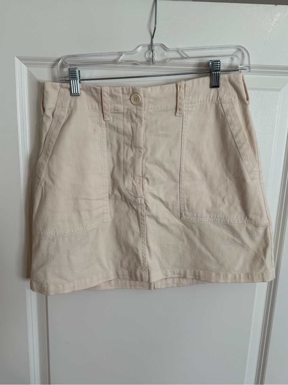Monrow Cream Utility Mini Skirt
